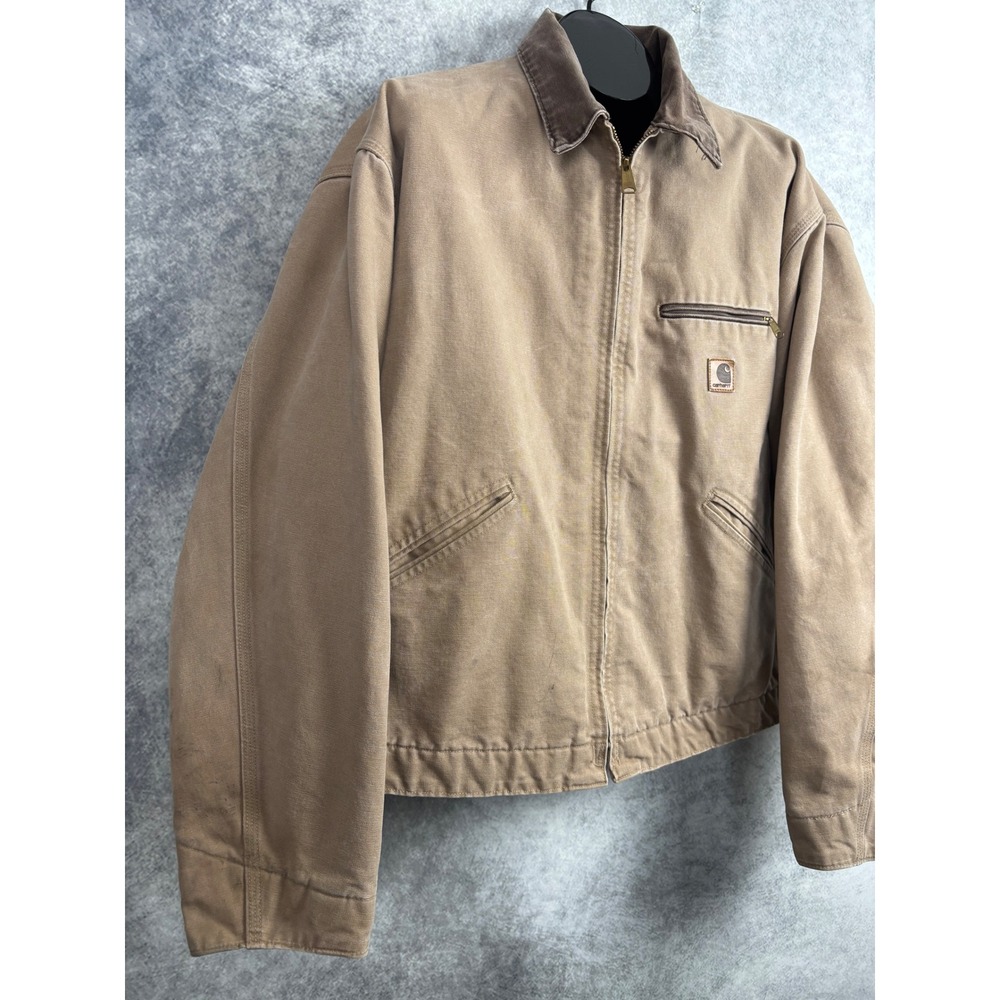 VTG Carhartt J97SDL Detroit Jacket Men's Tan Brown Blanket Lined Canvas Size XXL - Picture 5 of 14